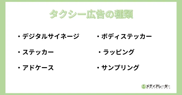 タクシー広告の種類